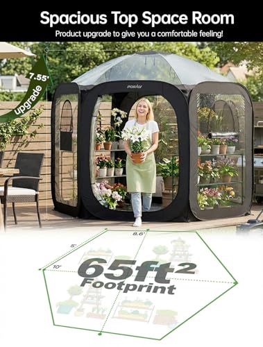 Pop Up Greenhouse Tent (90.6"Tall Black Greenhouse)
