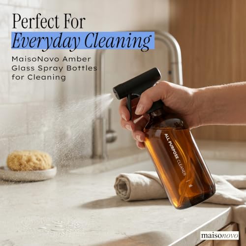 Amber Glass Spray Bottle for Cleaning (Amber)