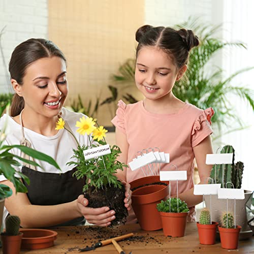 62 Pcs Metal Plant Labels Garden Markers Outdoor Weatherproof 10.6 Inch Stainless Steel Nursery Tags Reusable Bulk with Pens for Flower Fruit Vegetable Seedling (White Label With Black Ink)