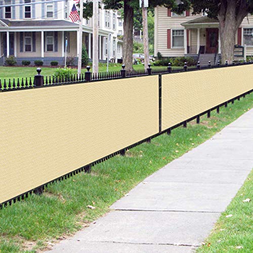 5 ft X 150 ft Privacy Screen Fence Heavy Duty Fence Cover Sand (750 Sq Ft)
