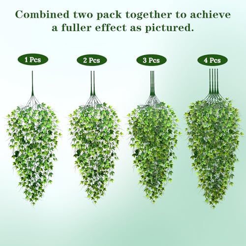 Artificial Hanging Ivy for Outdoors (Ivy / 4Pcs Plants)