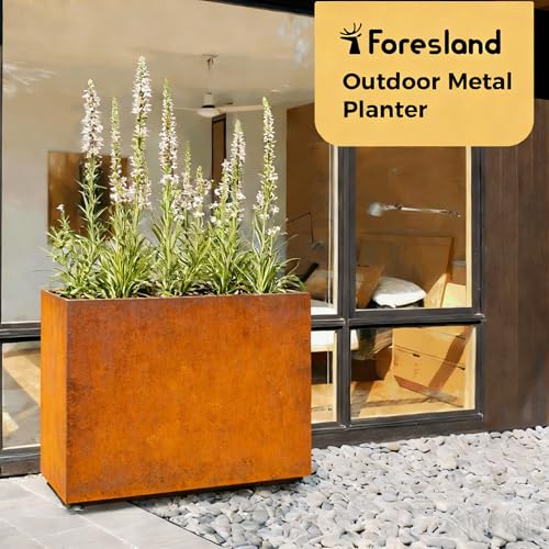 Corten Steel Style Planter Box (36Wx11Dx30H / Rust)