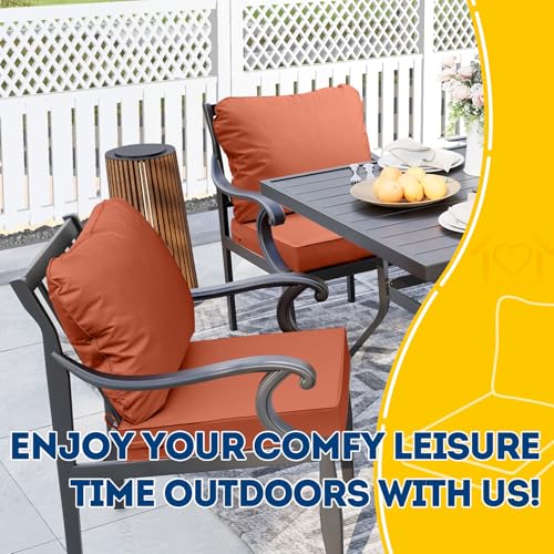 Outdoor Chair Cushions (Rust / 22"x22"x3" / 22"x17")