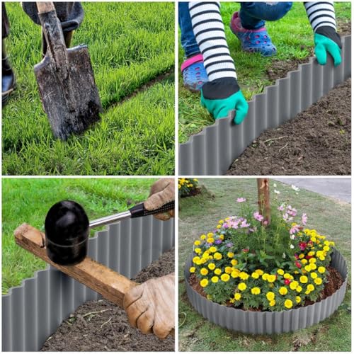 Corrugated Metal Garden Edging 10" x 20Ft (Light Gray)