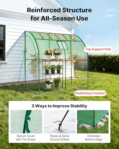 Walk in Greenhouse (Green / 6.5x3.3x6.6 ft)