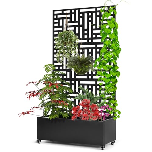 Metal Planter Box with Trellis