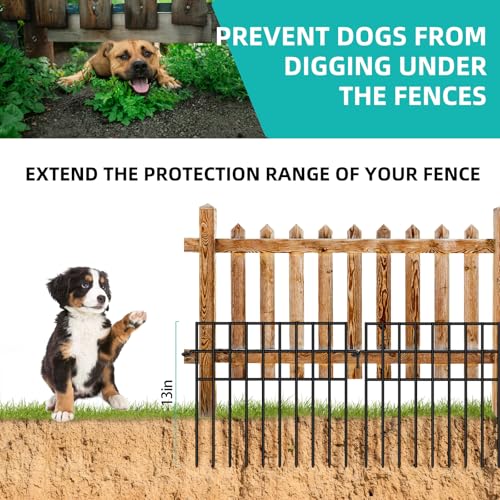 30 Panels Animal Barrier Fence (30 Panels-42.5ft(L)x13in(H) / Black)