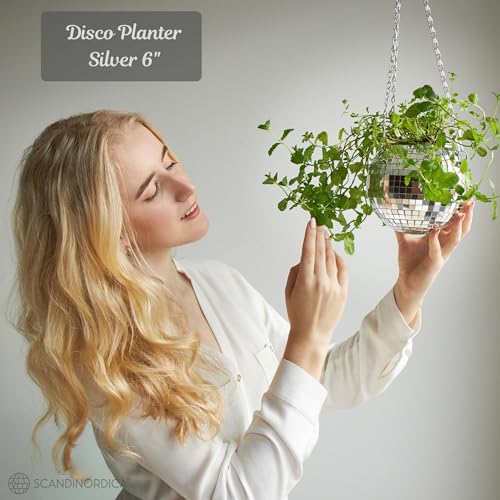 Disco Ball Planter (6" Silver)