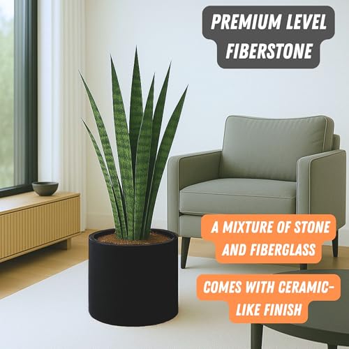 Large Planter for Indoor or Outdoor (Matte Black / 14.6 Inch)