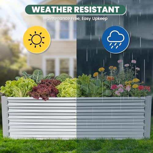 6x3x2 ft Galvanized Raised Garden Bed Kit (Silver / 6x3x2 ft)