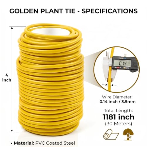 Soft Plant Ties for Support (100ft Yellow Plant Tie)
