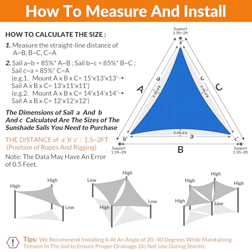 24'X32' Sun Shade Sail Blue Curved Square Customizable (Blue / 24'X32' custom)