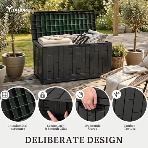 60 Gallon Outdoor Storage Box (Dark Black / 60 Gallon)