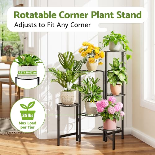 6 Tier Metal Plant Stands Outdoor Indoor (BlackDiamond / 6-tiers)