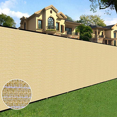 5 ft x 50 ft Privacy Screen Fence Heavy Duty Fence Cover Sand (250 Sq Ft)