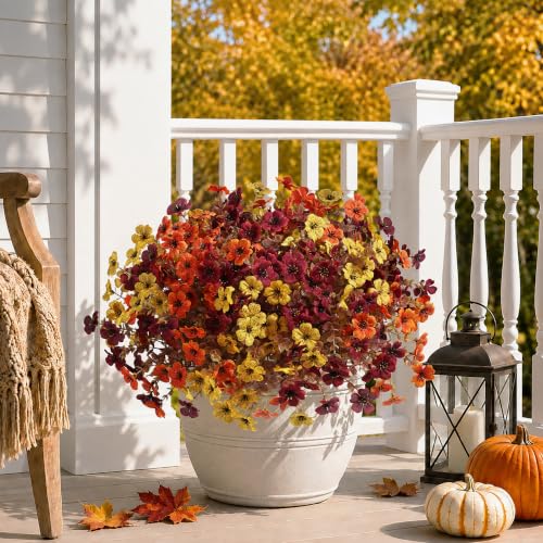 Artificial Fall Flowers Faux Mums (3 Fall Colors)