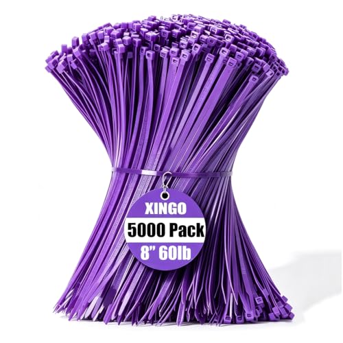 5000 PCS Purple Zip Ties 8 Inch (8 Inch(60 lbs, 5000 pcs) / Purple)