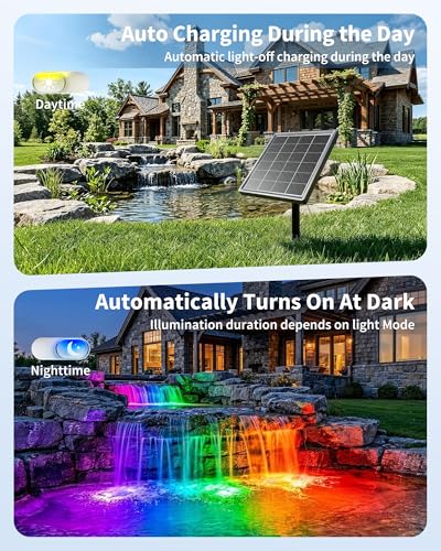 Solar Pond Lights with RGB Multi (3 RGB Lights-Solar Powered)