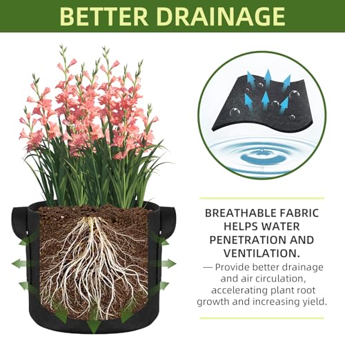 24 Pack 10 Gallon Grow Bags (24 Count)