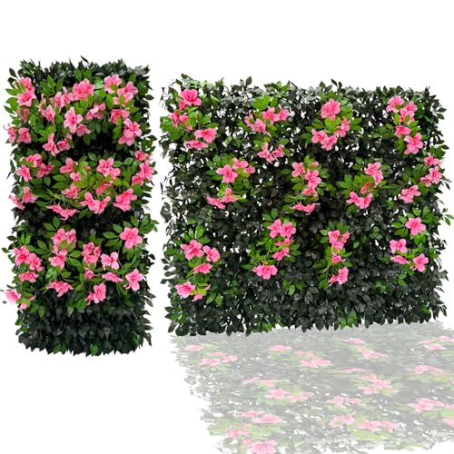 Expandable Fence Privacy Screen for Balcony Patio Outdoor (Branches -Pink Fowers)