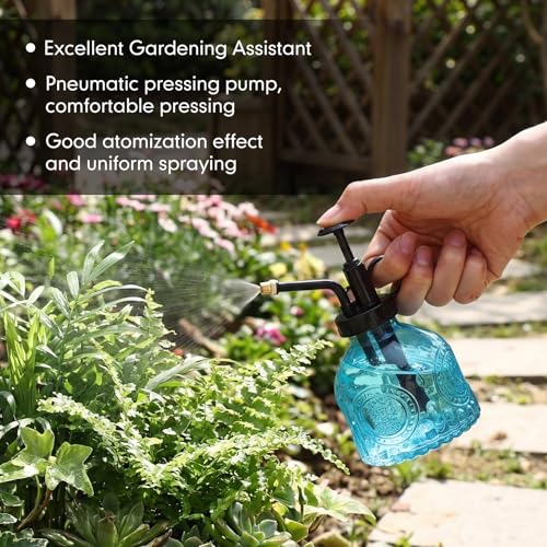 8 Pcs Glass Plant Mister Spray Bottle 200ml Vintage Plant Spritzer Multicolor Succulent Watering Bottle Watering Can 6.4'' with Plastic Top Pumps for Indoor Outdoor Garden Plants (Black)