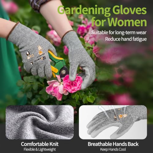 12 Pairs ANSI A4 Cut Resistant Gloves (Grey A4 / Large)