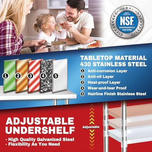 24x12 NSF Stainless Steel Cart Work Table (24" x 12" / Table Cart with Casters)