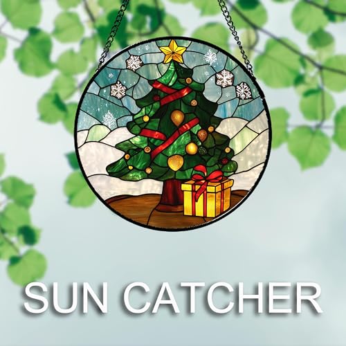 Halloween Spooky Ghost Stained Glass Window Hanging Suncatcher Gifts 6.3" (Green White / 6.3x6.3 IN)