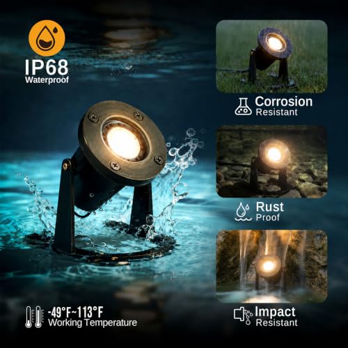 Submersible Pond Light (2700K Warm White / 1-Pack(Wiring Required))