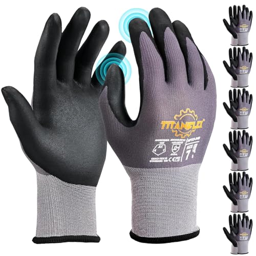 Work Gloves MicroFoam Nitrile Coated (6 Pairs / Medium)