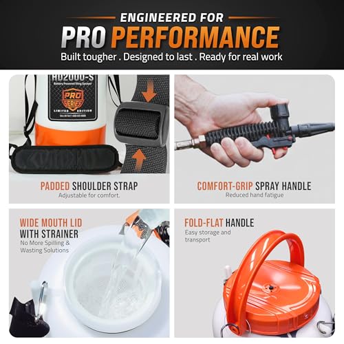 Tools HD2000 S Battery Powered Garden Sprayer 2 Gallon 9 Spray Nozzles (2 Gallon Pro Series)