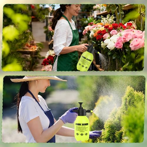 2 Pcs 1 2 Gallon Plastic Handheld Pump Sprayer (Yellow / 1/2 Gallon)