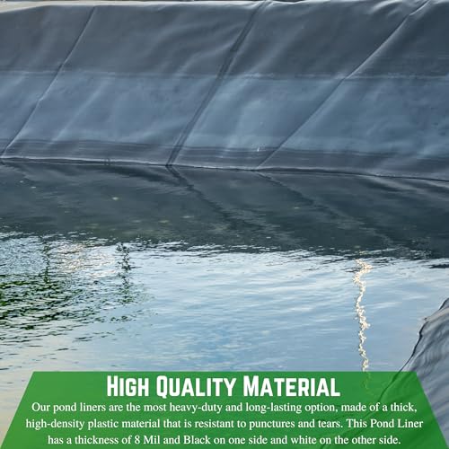 8 Mil Black White Pond Liner