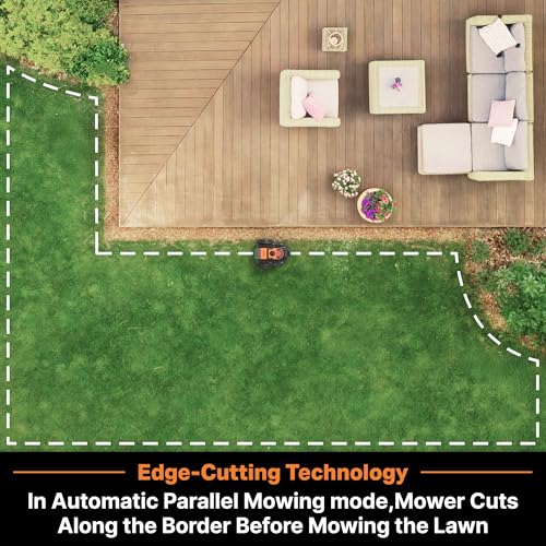 OcuMow VBRM601YCM AD Robot Mower with Parallel Cutting (Mows up to 2600 Square Feet + 8.0Ah)