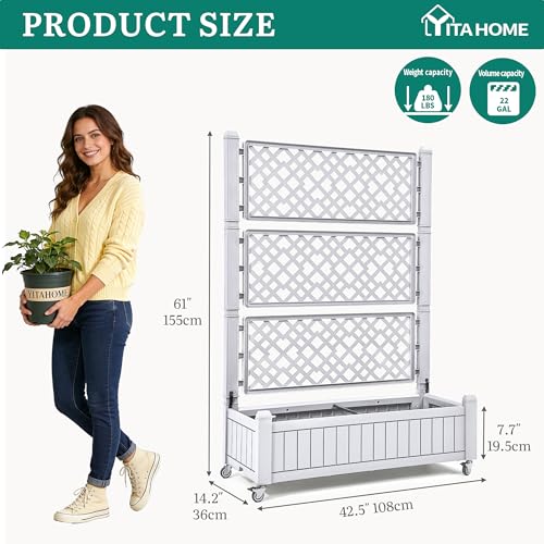 43.3x17.7x61 in Planter Boxes Outdoor with Trellis