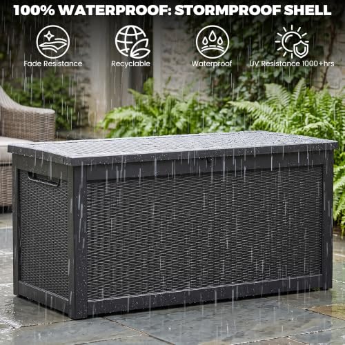 Outdoor Storage Box (Black / 320 Gallon 3.1 XXL)