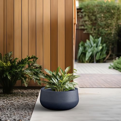 Charcoal Concrete Planter 20" Dia All (Dark Gray / 19.6"D)