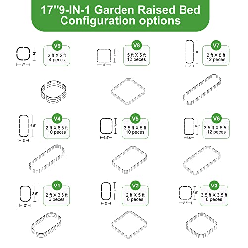 8x2 Galvanized Raised Garden Bed (Beige / 8 × 2 × 1.4 FT ( 9 in 1 ))