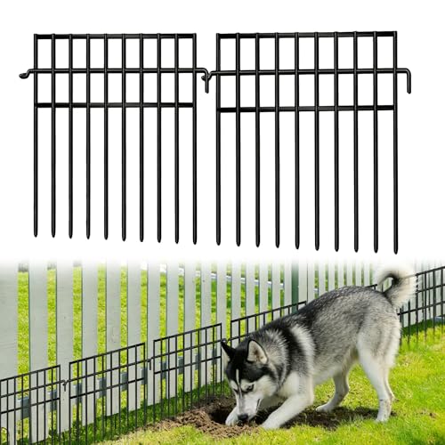 14 Panels Animal Barrier Fence (14 Panels-19.9ft(L)x13in(H) / Black)