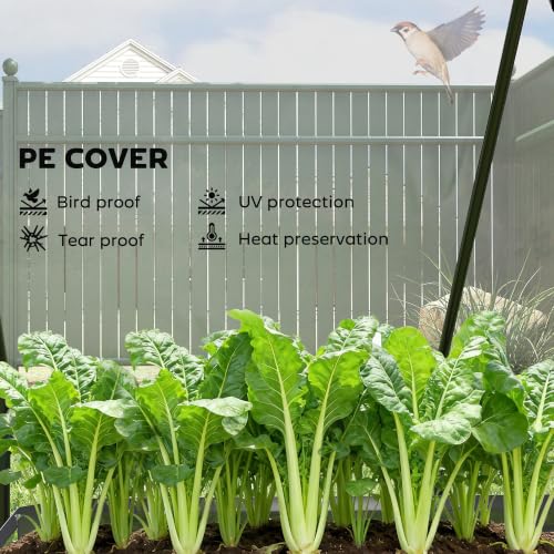 4 x 3ft Metal Planter Box with Mini Greenhouse Clear and Dark Gray (Clear and Dark Gray)
