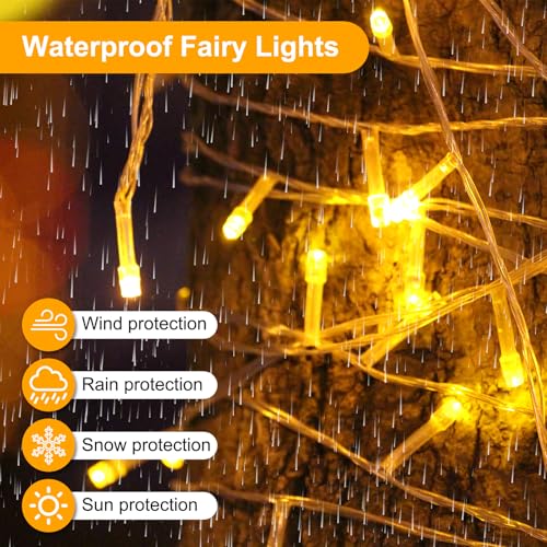 100FT 300 LED Christmas Lights Plug in (Warm White / 100FT 300LED)