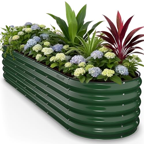 8x2x1.5 ft Galvanized Steel Raised Garden Bed (Moss Green / 8×2×1.5 ft)
