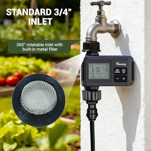 360° Adjustable Drip Irrigation System with 32 Nozzles & Water Timer