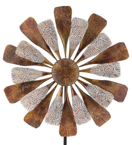 Wind Spinner Outdoor Metal Kinetic Yard Art with Stake (Paddles / Large (80-89 Inch))