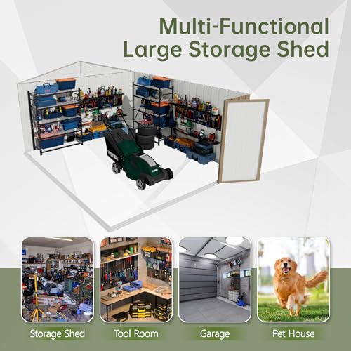 10x14 FT Outdoor Storage Shed (Brown / 10x14 FT)