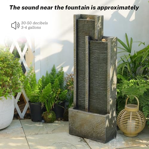 Indoor Water Fountain 35.4 (Black & Grey / 35.4 inch)