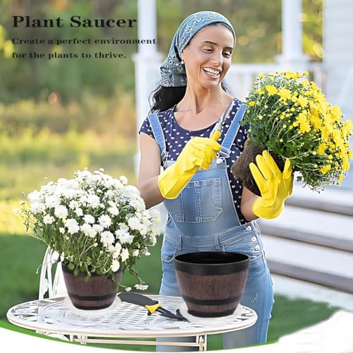 2 Pack of 16 inch Plant Saucer (16" (2 pack) / Clear)
