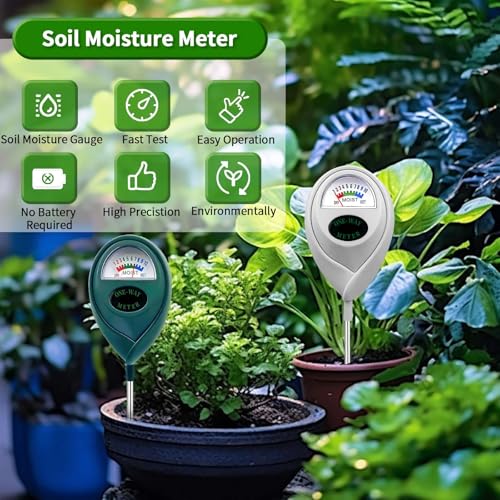 Plant Moisture Meter Soil Moisture Sensor Meter Water Monitor Hygrometer Plant Water Meter [Green + White] Soil Moisture Meter for Gardening (GREEN+WHITE)