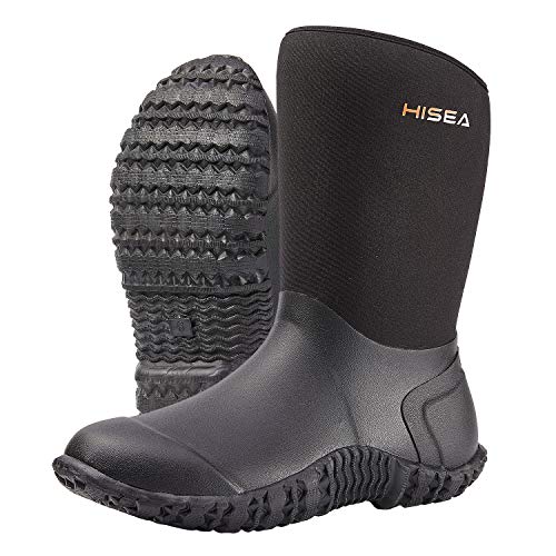 Women's Mid Calf Neoprene Rain Boots Roll Down Rubber Shoes