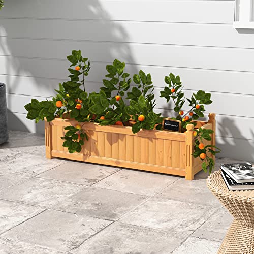 Wooden Raised Garden Bed with Drainage Holes
